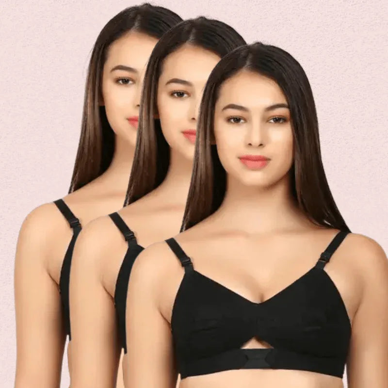 Soft Cotton Daily Wear Bra for Women – Pack of 3 Veloura Intimate