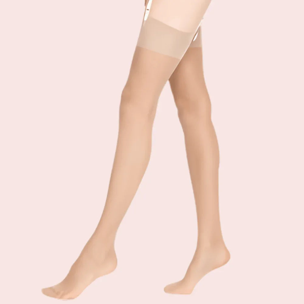 Soft Nude Sheer Thigh-High Stockings – Pack of 2 (Premium Comfort Fit) Veloura Intimate