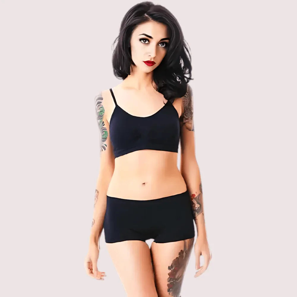 Sporty Spaghetti Strap Sports Bra Matching Boyshort Veloura Intimate