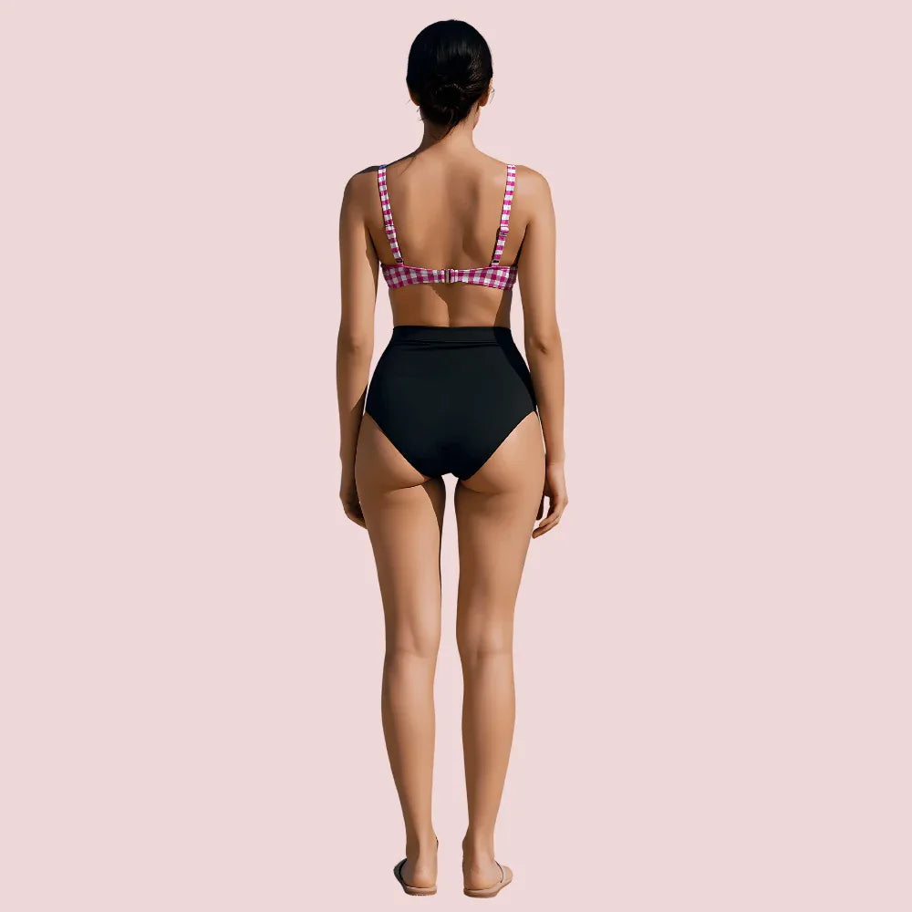 Structured Underwire Bikini Bra Topa in Pink & White Stripe (Top Only) Veloura Intimate