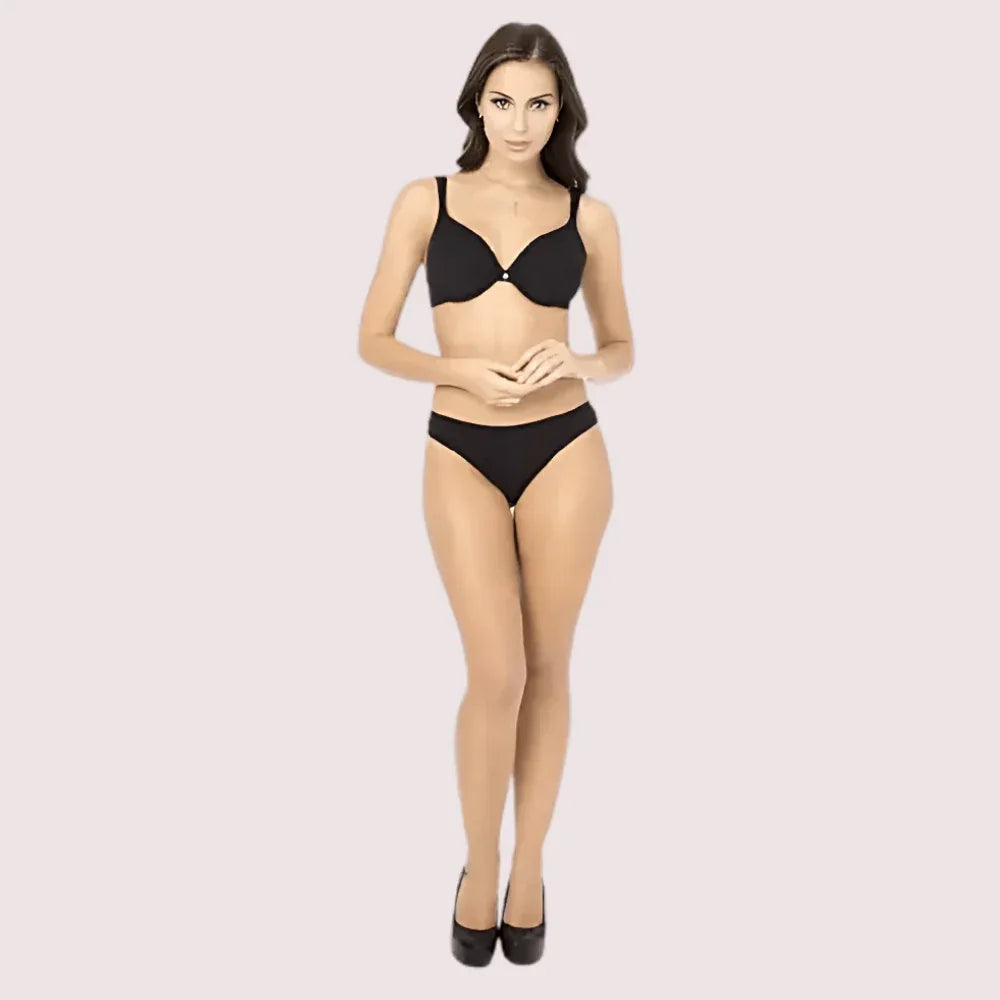 Stylish Seamless Black Push Up Bra Bikini Bottom Veloura Intimate
