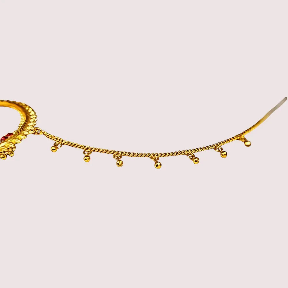Uttarakhandi Gold Plated Round Nath Veloura Intimate