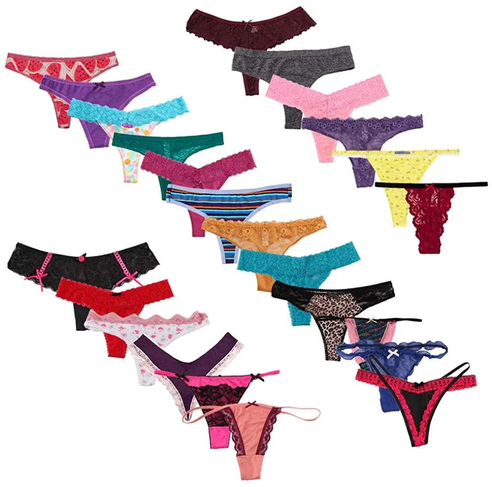 Variety panties thong pack assorted 6 pack Veloura Intimate