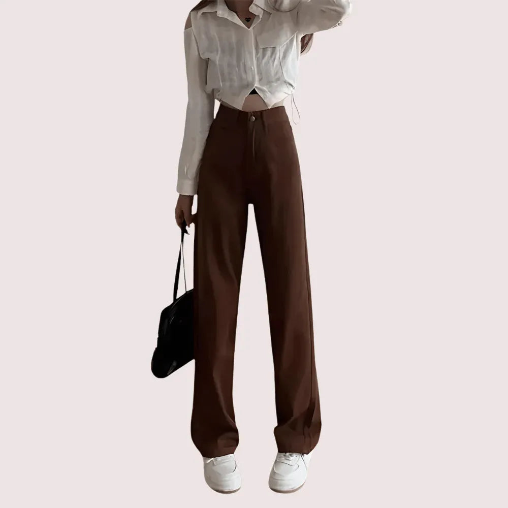 Women's Brown High Rise Wide Leg Loose Denim Jeans Veloura Intimate