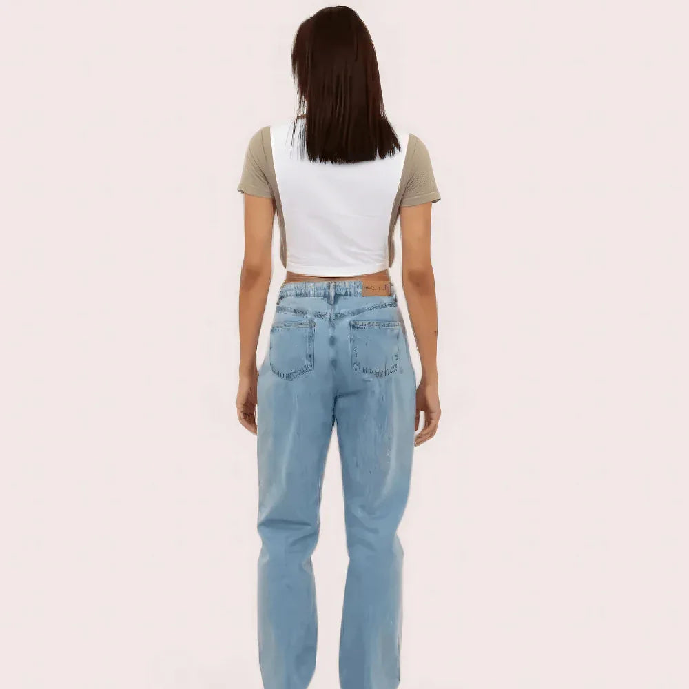 Women's "Campus" Polo Crop Top – Casual Varsity Style Tee Veloura Intimate