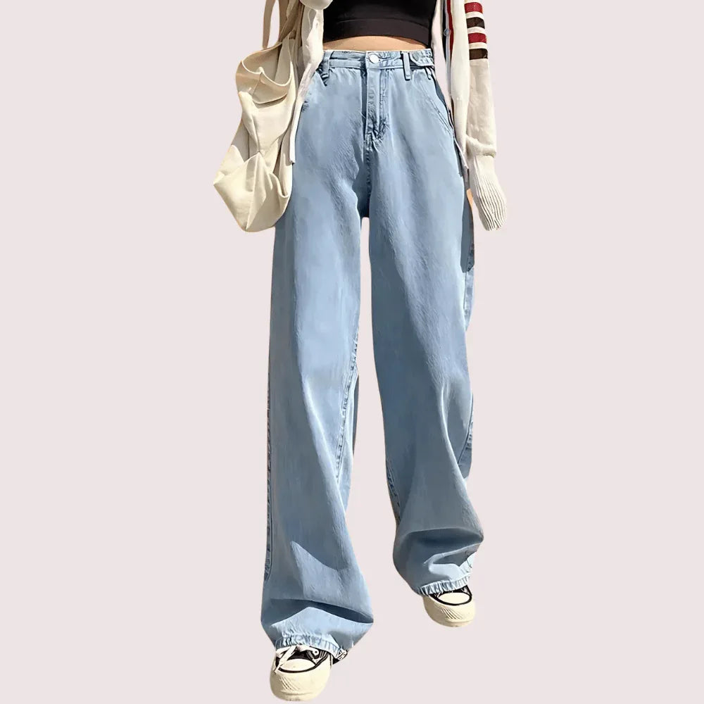 Women's Stylish High Waist Wide Leg Straight Jeans Veloura Intimate