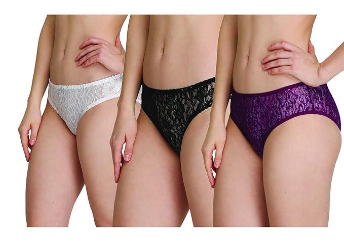 Women's Low Waist Lace Panty Trio - Pack of 3 Veloura Intimate