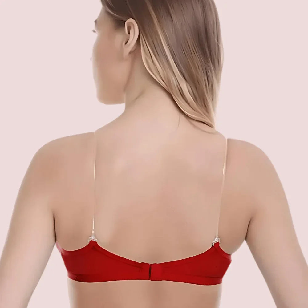 "2 Pack" Clear Straps red hosiery bras Veloura Intimate