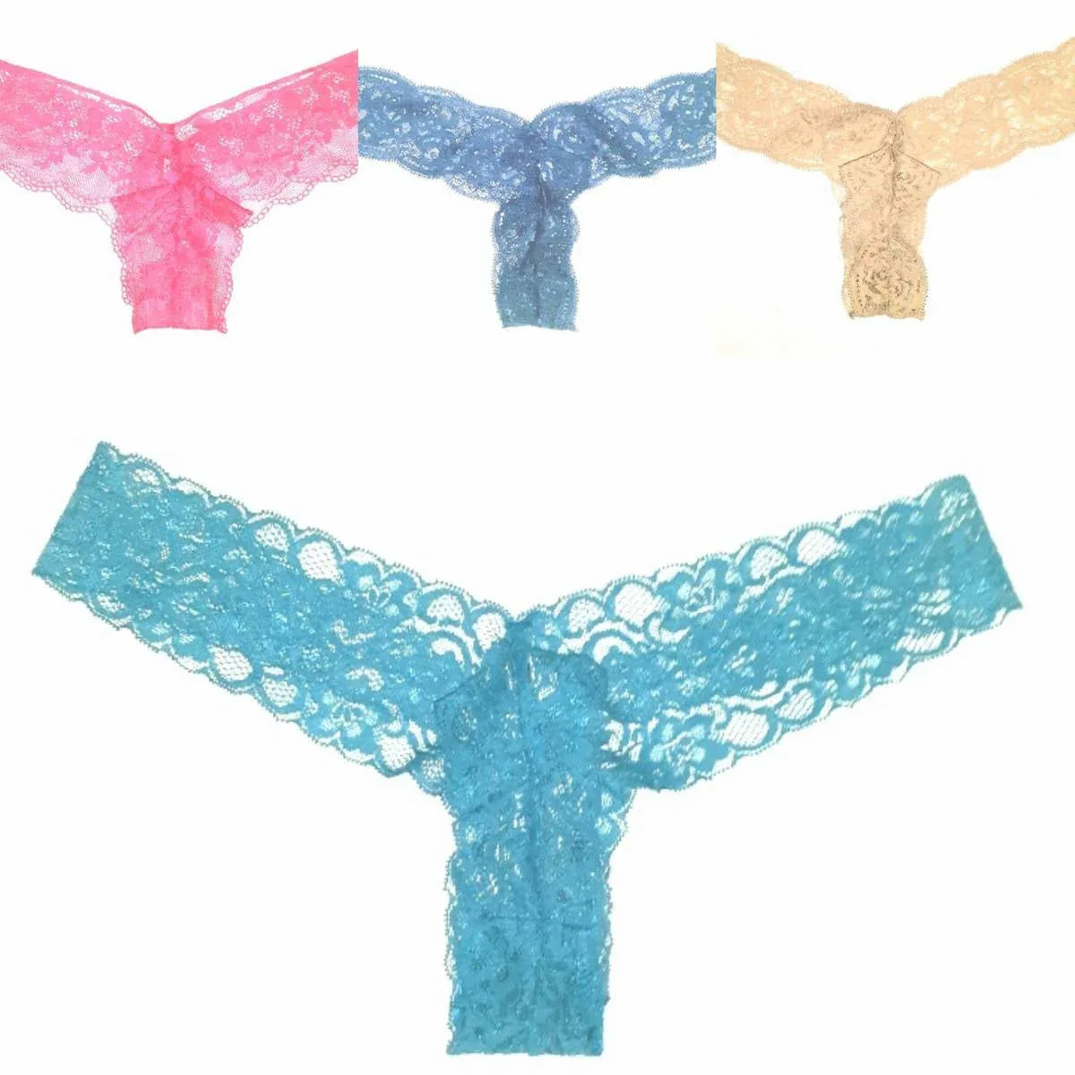 2 pack Stretch lace sexy thong panties Veloura Intimate