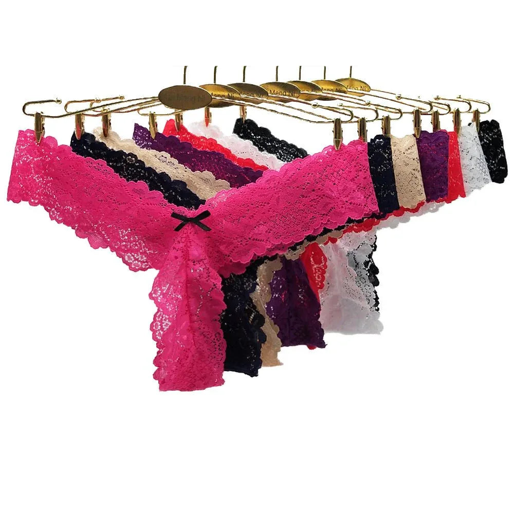 2 pack Stretch lace sexy thong panties Veloura Intimate