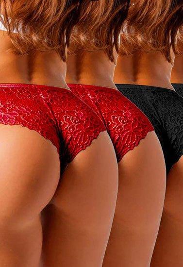 3 pack Women's Ultrasoft Lace Thong Panties Veloura Intimate