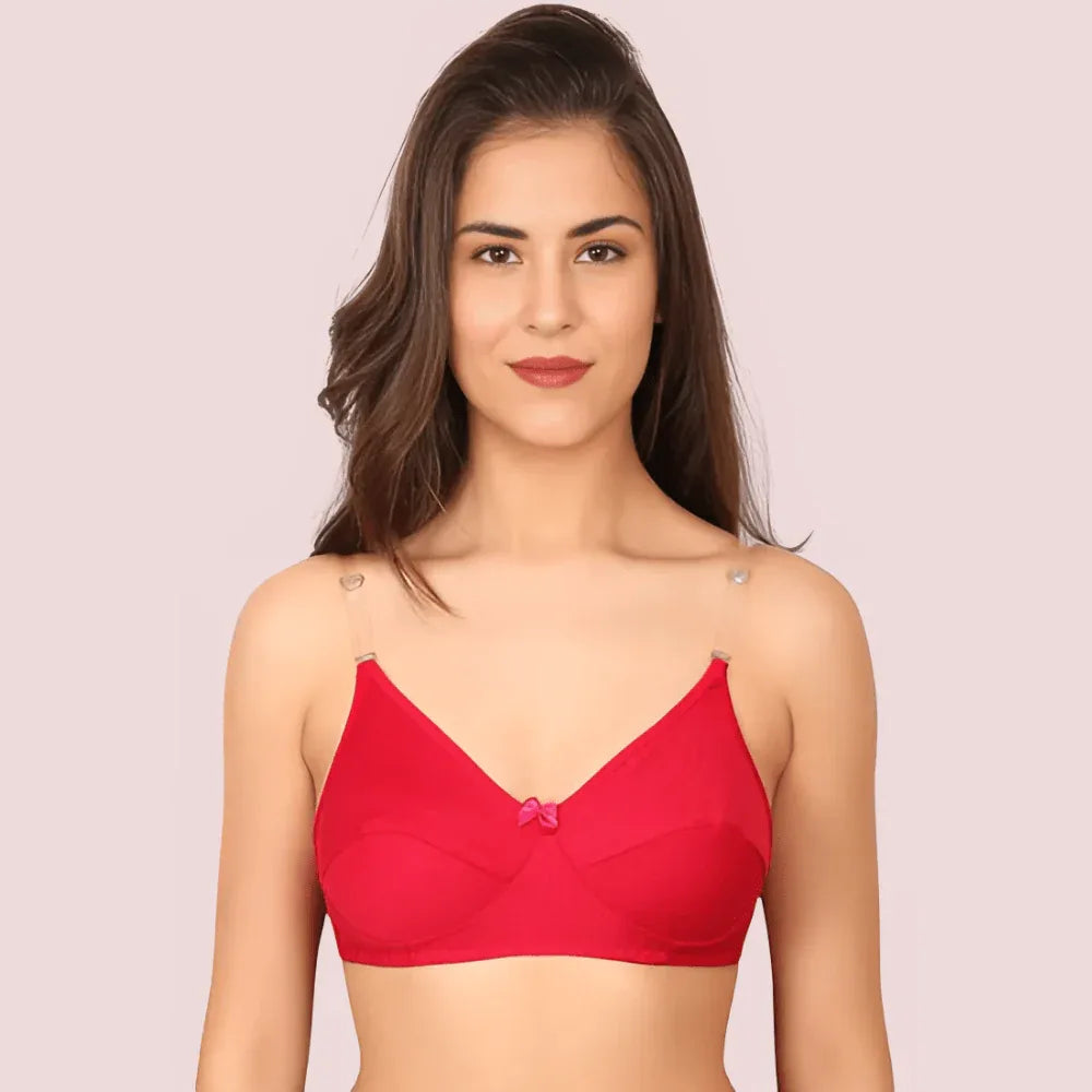 3 Pairs Clear Transparent Back Regular Bras Veloura Intimate