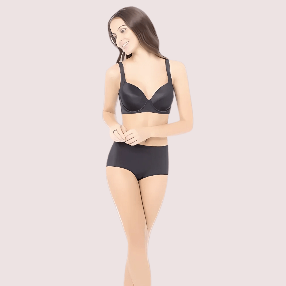 Dashing Black Plunge T-shirt Bra Boyshort Set - Veloura Intimate