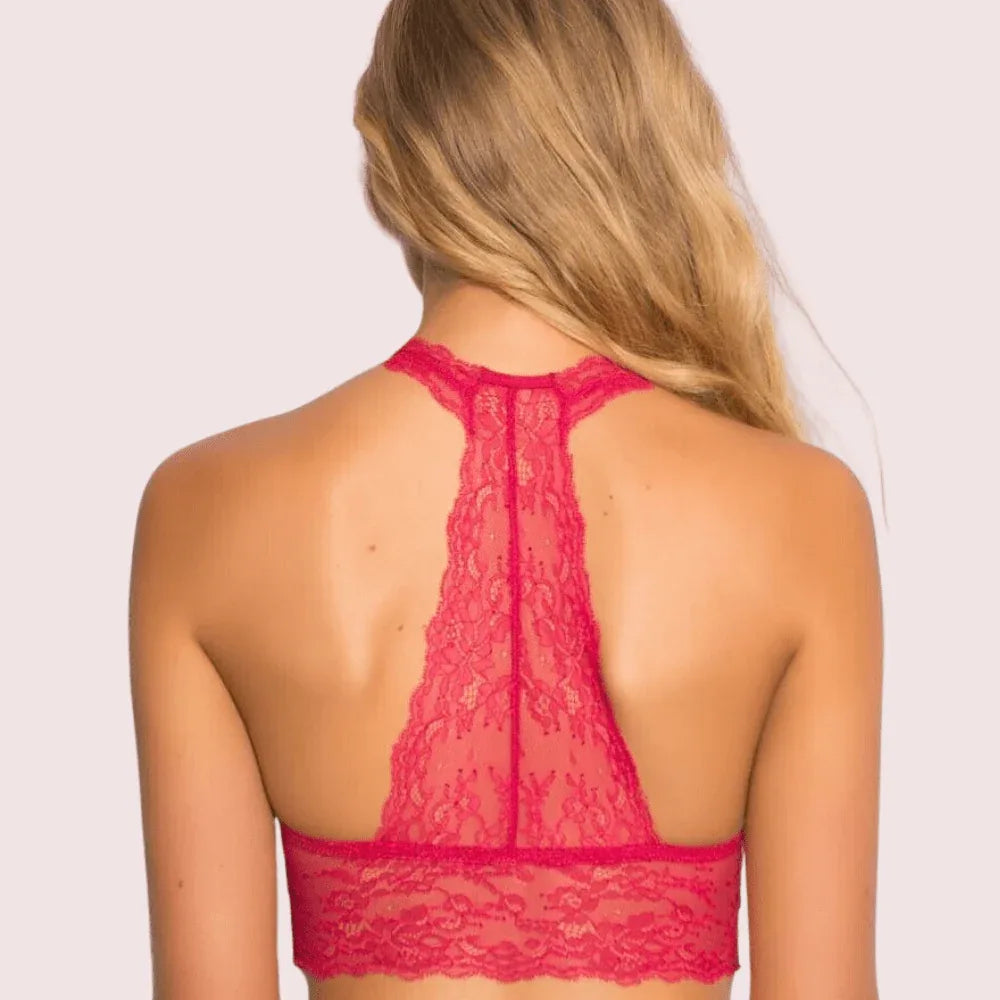 Sultry Dark Pink Lace Bralette for Everyday Glam - Veloura Intimate