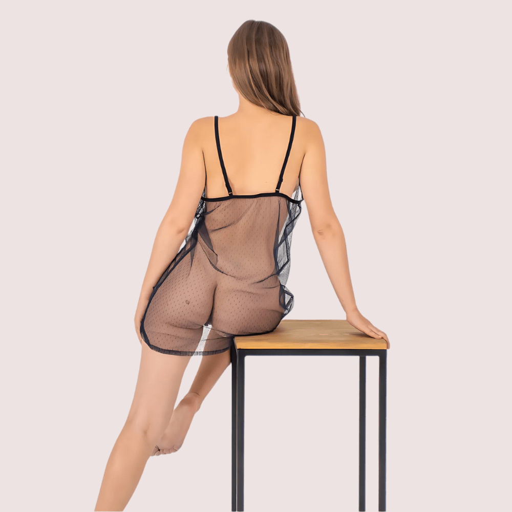 Midnight Allure Sheer Babydoll – Plus Size - Veloura Intimate