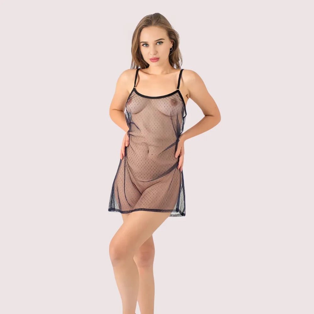Midnight Allure Sheer Babydoll – Plus Size - Veloura Intimate