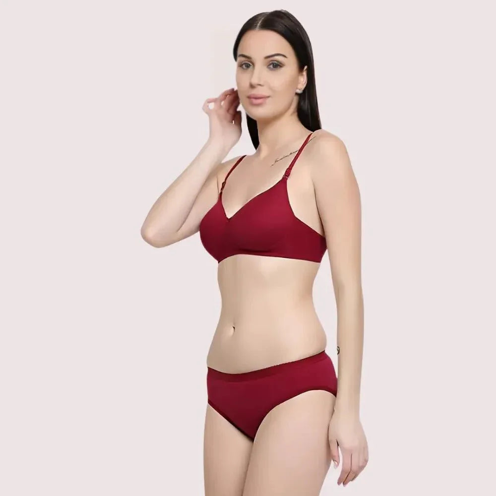 Lightly Padded Bra &amp; Soft Cotton Panty Set (2 pack) - Veloura Intimate