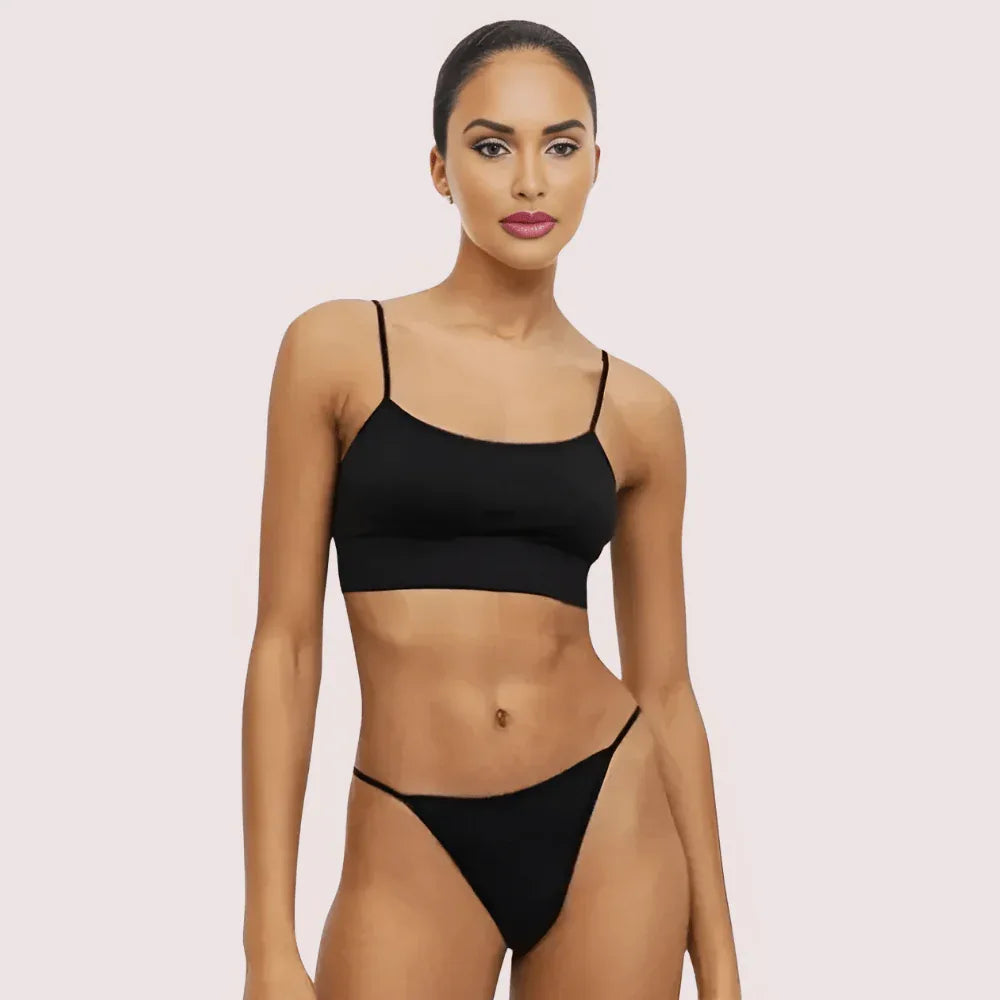 “PowerCurve Sports Bra & Thong Set” - Veloura Intimate