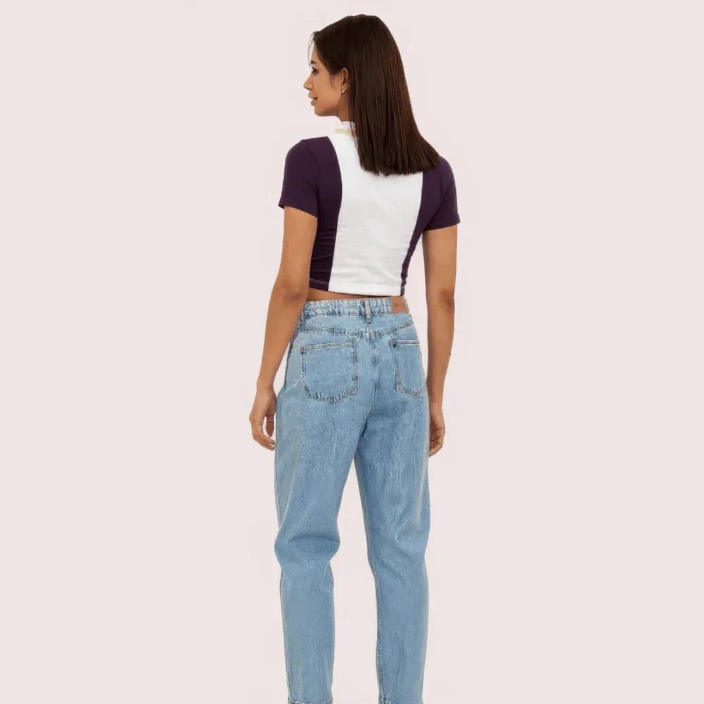 "Camper Chic" Contrast Zip Crop Top - Veloura Intimate