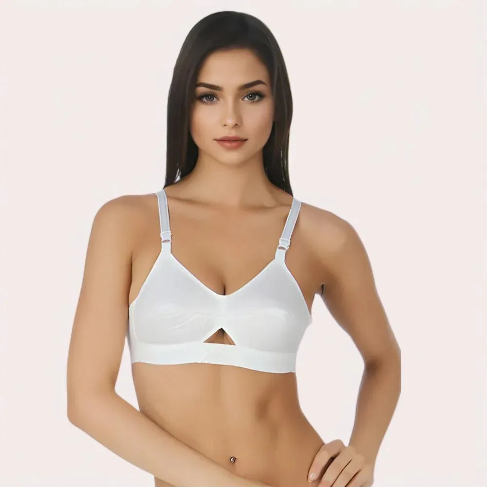 Amou White Cotton Bra 2-Pack – Soft, Breathable & Wireless Comfort Veloura Intimate