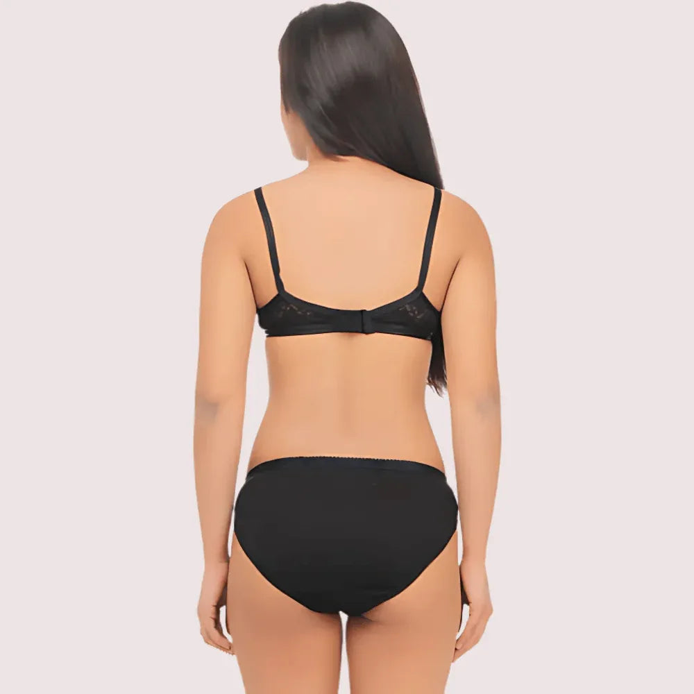Black Absolute Everyday Bra Panty Set Veloura Intimate