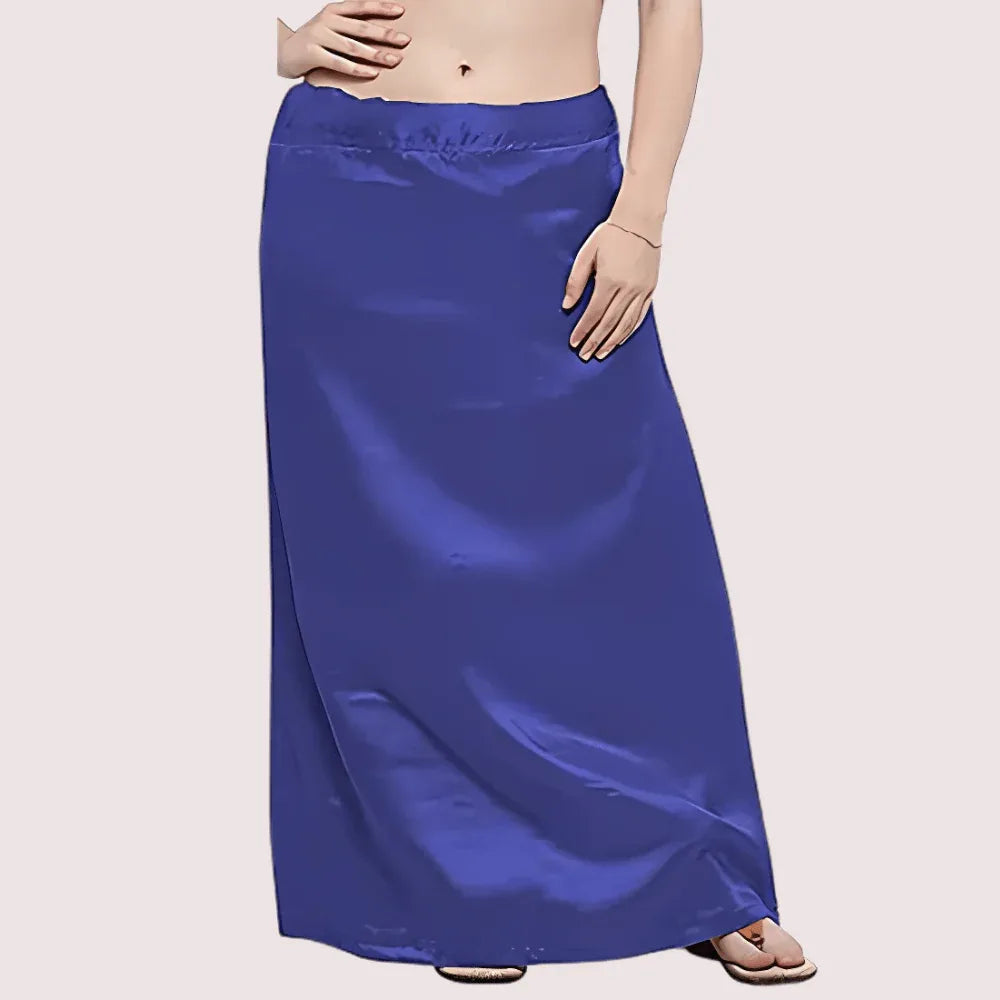 Black &amp; Blue Satin Petticoat Combo (Free Size) Veloura Intimate