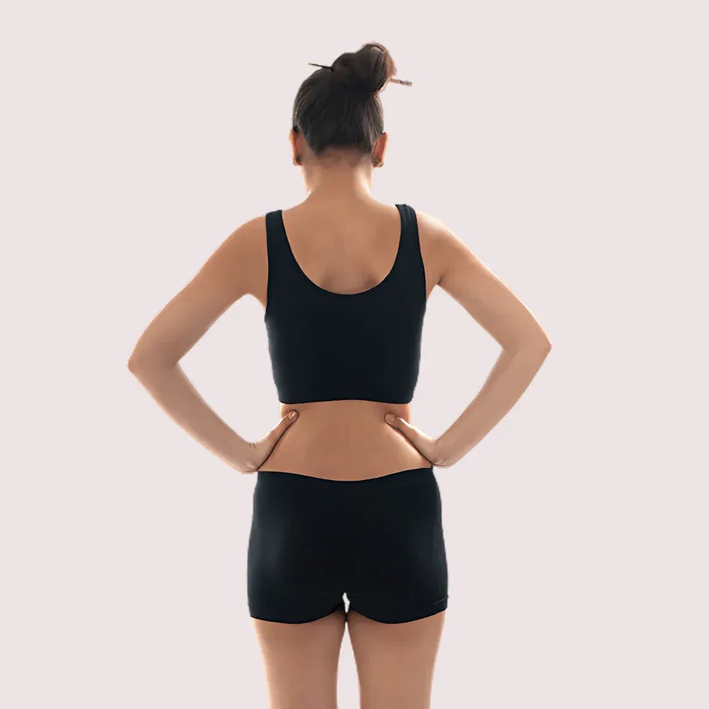 "Black" Seamless Sports Bra And Boyshort Set Veloura Intimate