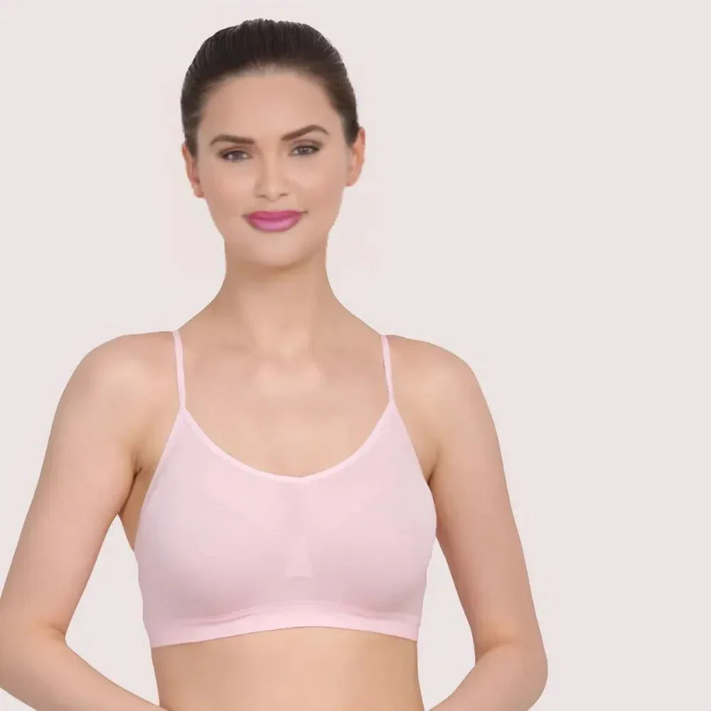 Blush Comfort Light Pink Bra - Non-Padded ( Pk-2) Veloura Intimate
