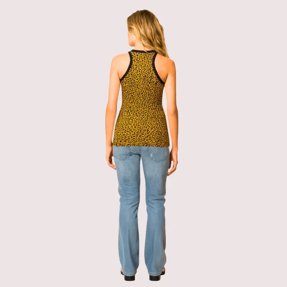 Bold Yellow Leopard Print Tank Top Veloura Intimate