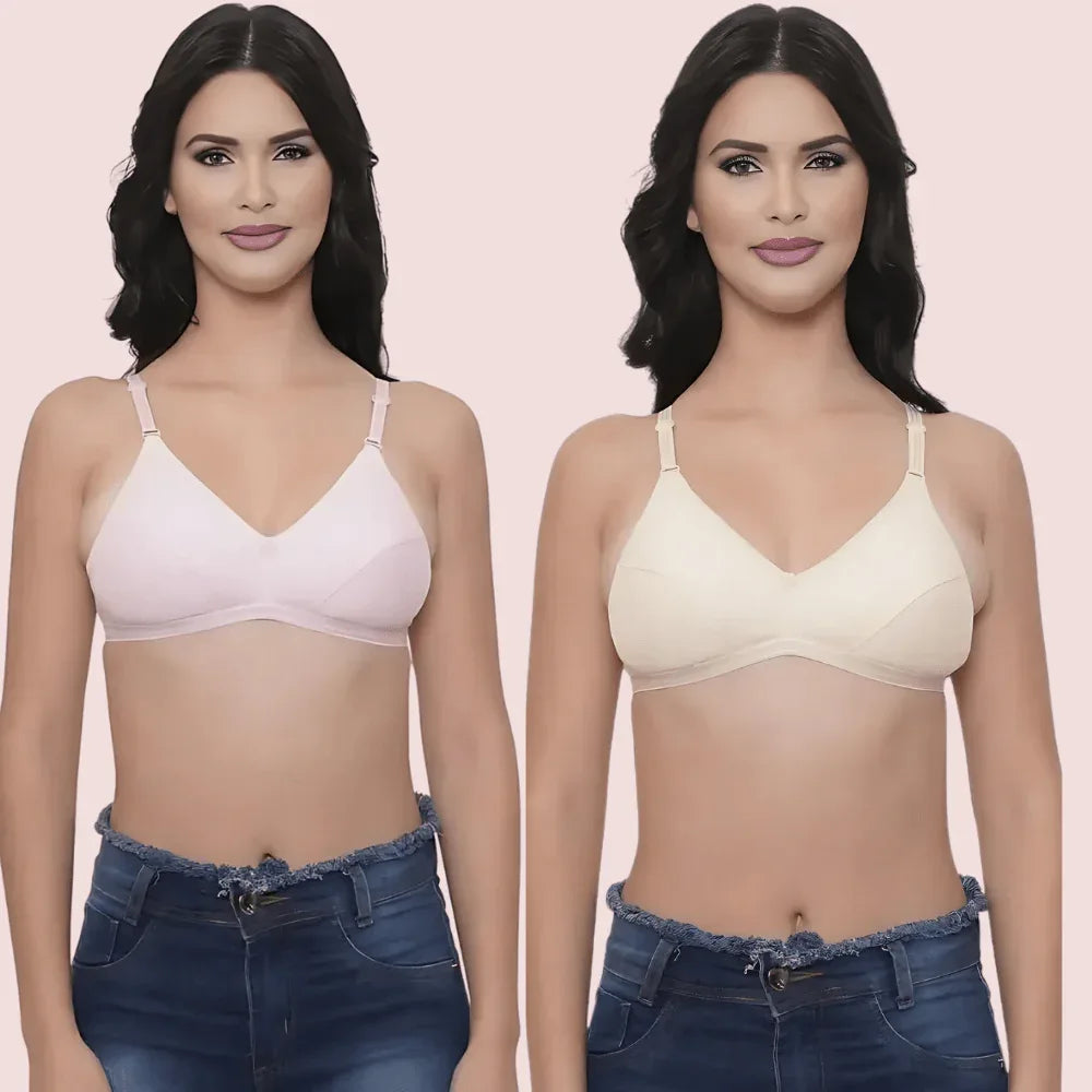 Breezy Comfort 2-Pack Cotton Summer Bra – Assorted Colors Veloura Intimate