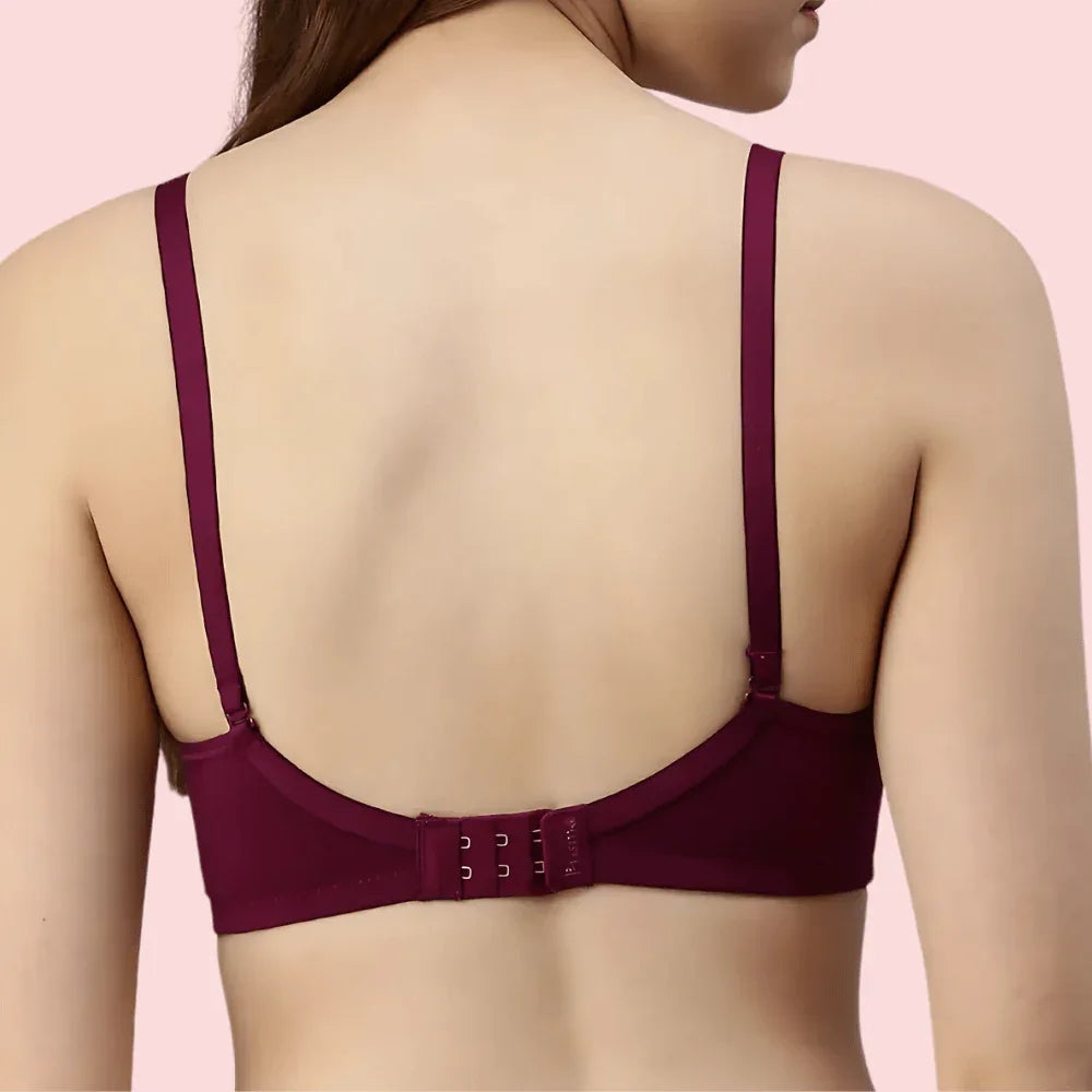 Burgundy Bloom – Maroon Padded Bra (2-Pack ) Veloura Intimate