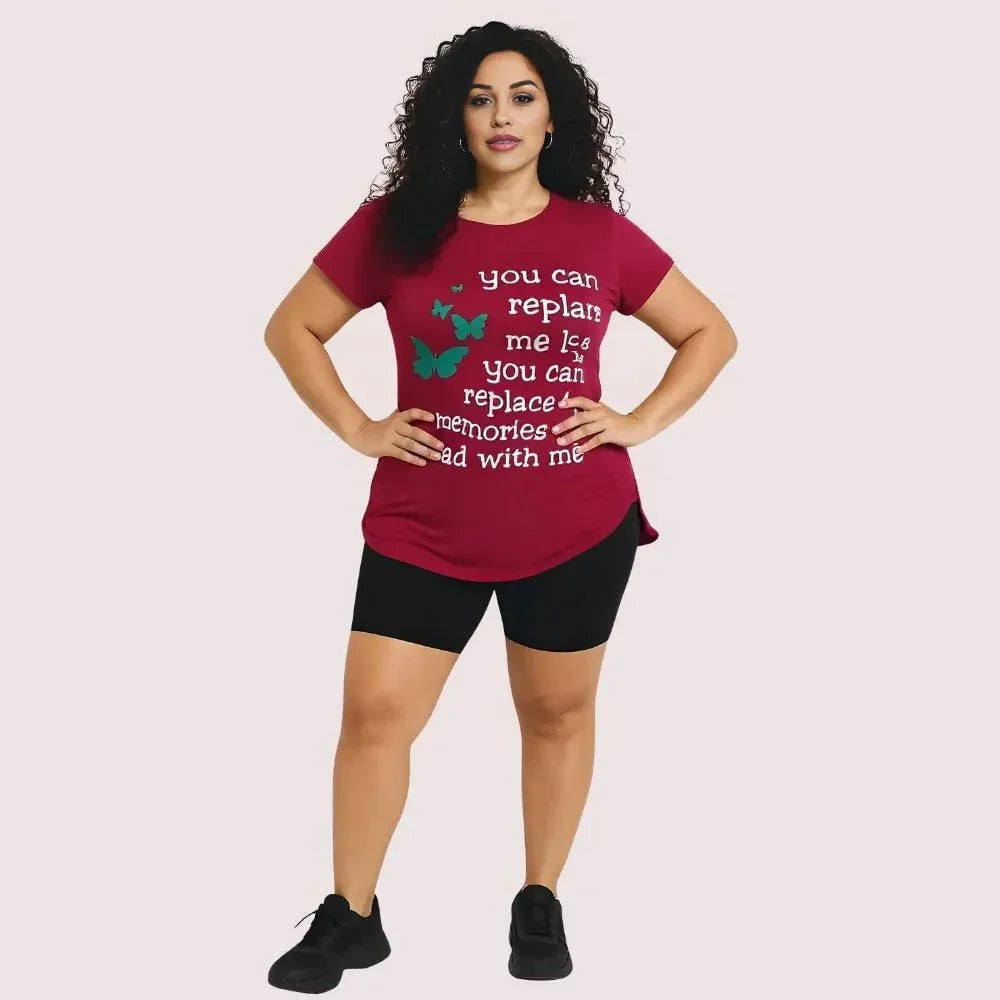 Butterfly Print Inspirational Graphic Tee - Pack of 2 Veloura Intimate