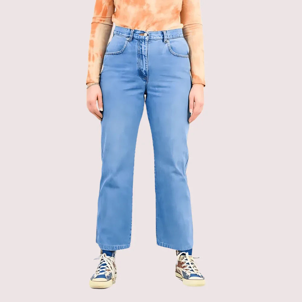 Classic 90s Boyfriend Blue Denim Wide Leg Jeans Veloura Intimate