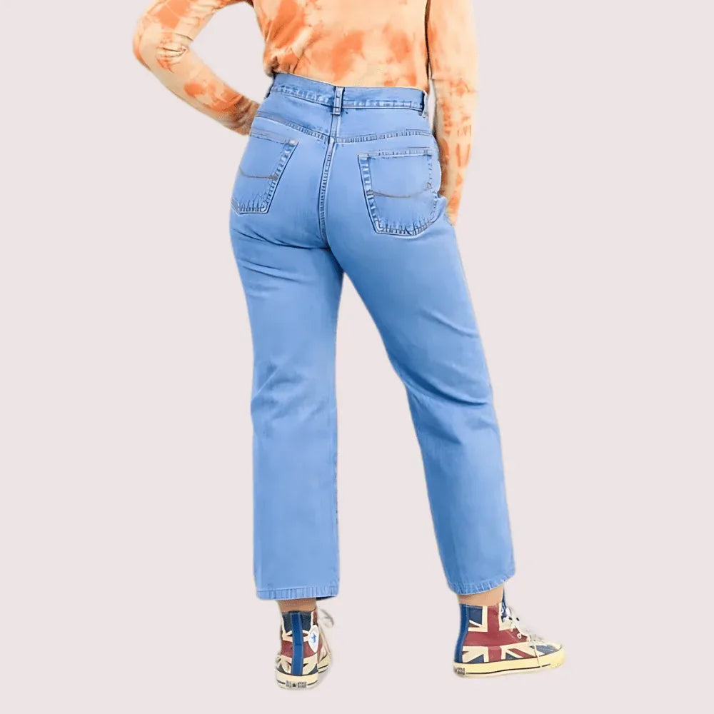 Classic 90s Boyfriend Blue Denim Wide Leg Jeans Veloura Intimate