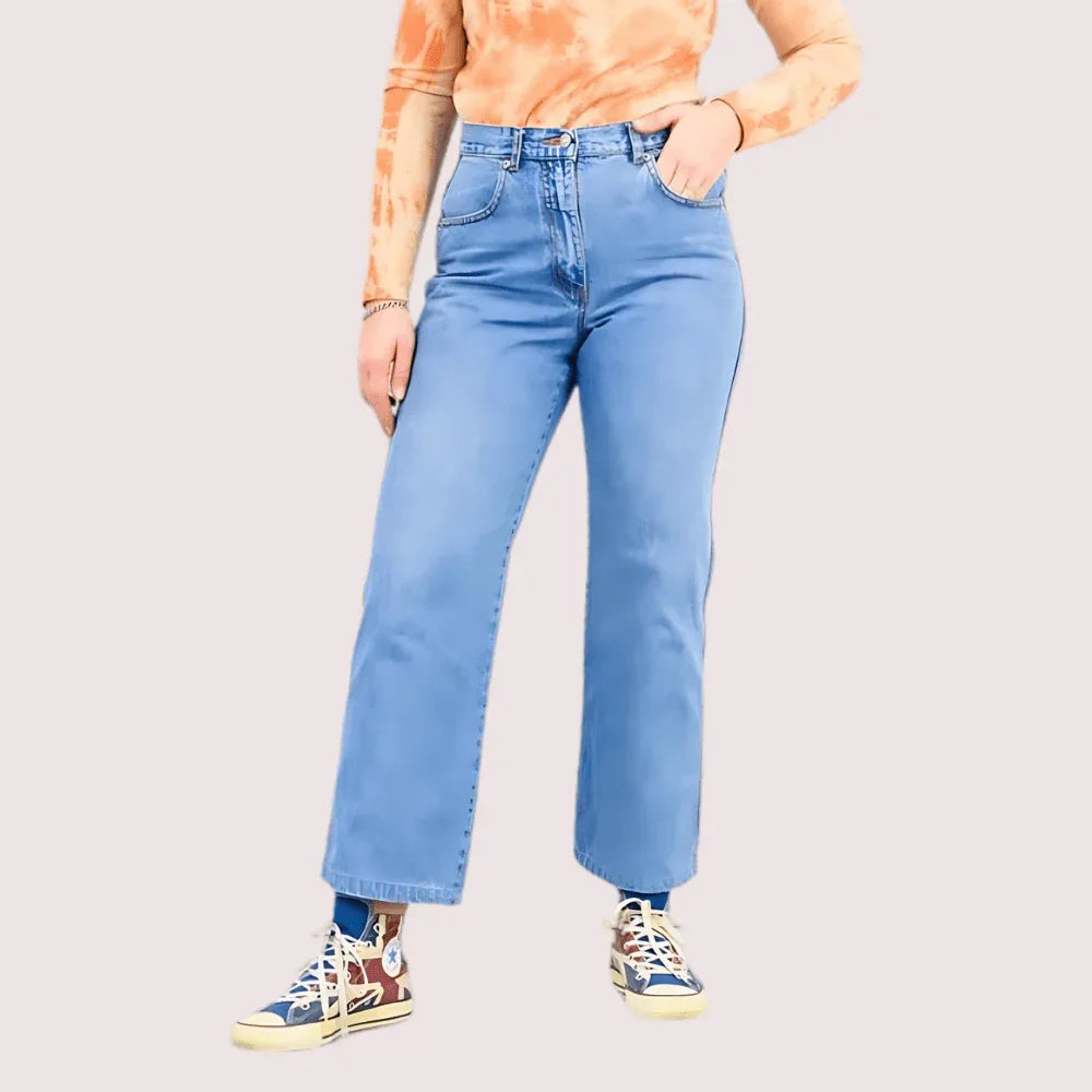 Classic 90s Boyfriend Blue Denim Wide Leg Jeans Veloura Intimate