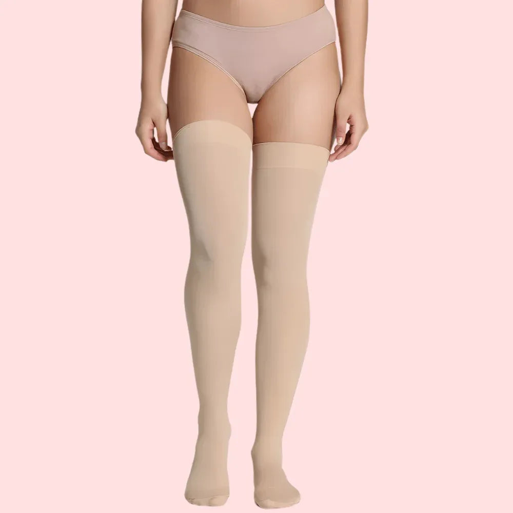 Classic Duo Thigh-High Stockings (Black + Nude) – Pack of 2 Veloura Intimate
