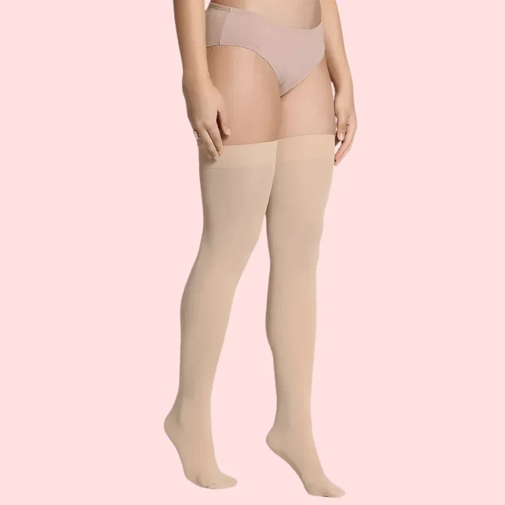 Classic Duo Thigh-High Stockings (Black + Nude) – Pack of 2 Veloura Intimate