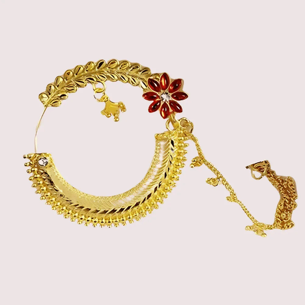 Classic Gold Plated Round Nath from Uttarakhand Veloura Intimate