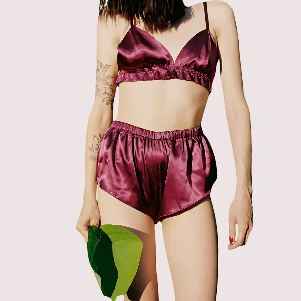 Classic Pure Silk Bra Set for Women Veloura Intimate