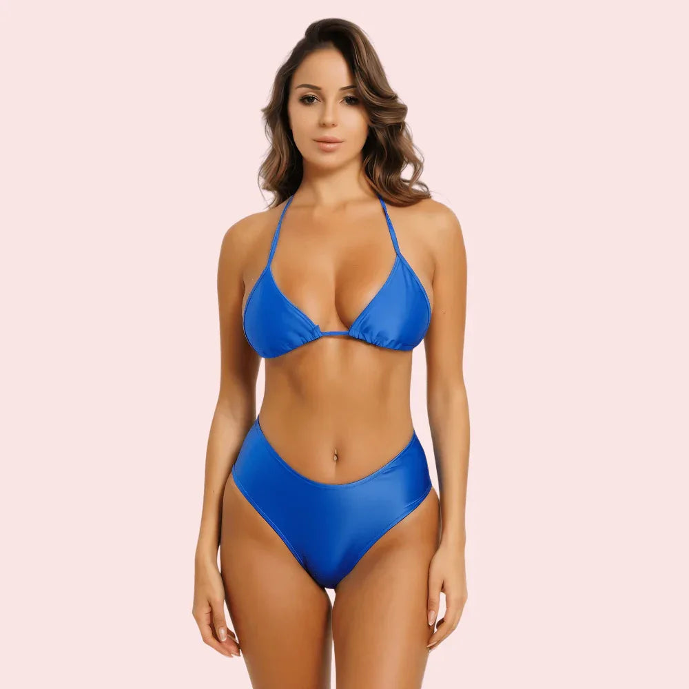 Classic Royal Blue High-Cut Bikini Bottom (Bottom Only) Veloura Intimate