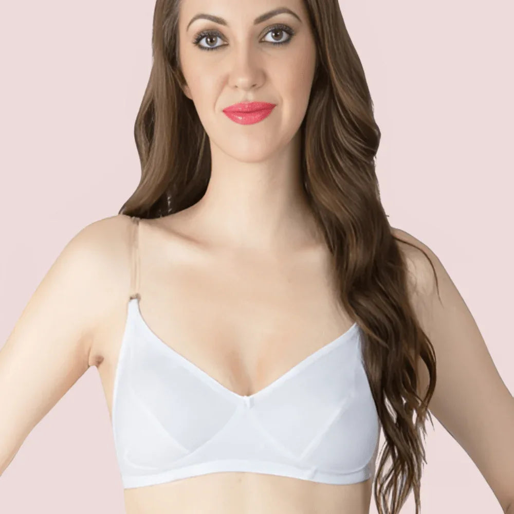 Classic White Transparent Strap Bra Veloura Intimate