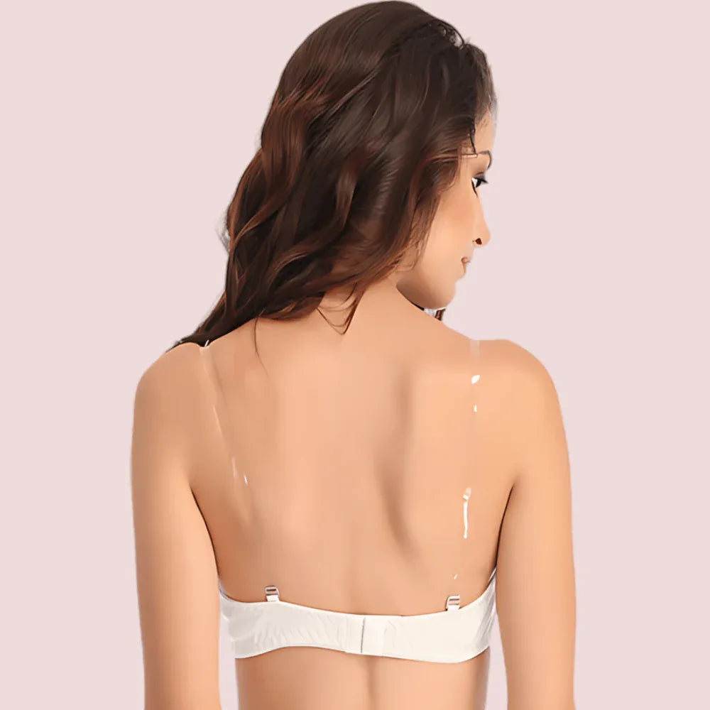 Classic White Transparent Strap Bra Veloura Intimate