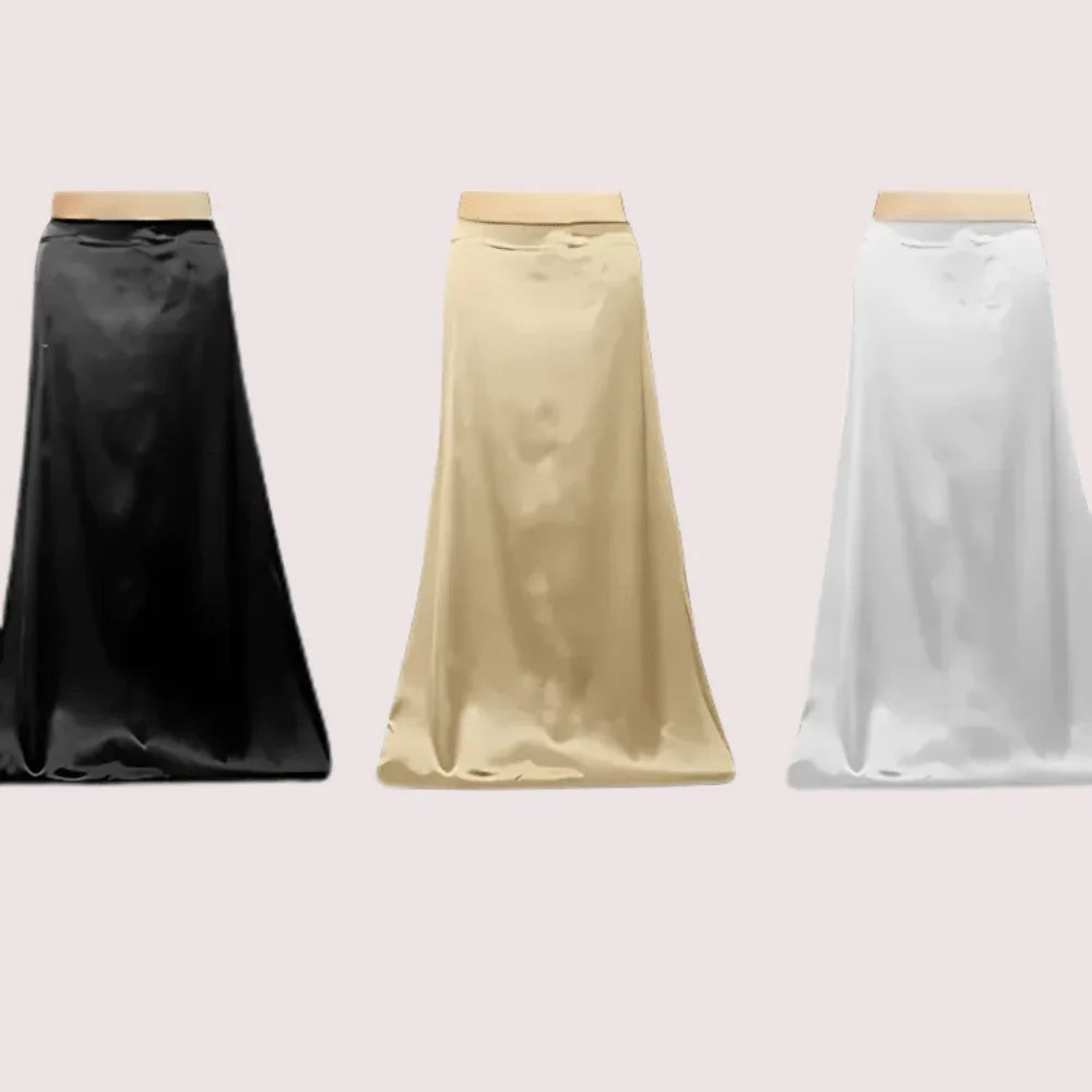 Combo Women's Satin Petticoat Inskirt (Black, Light-Beige, White) Veloura Intimate
