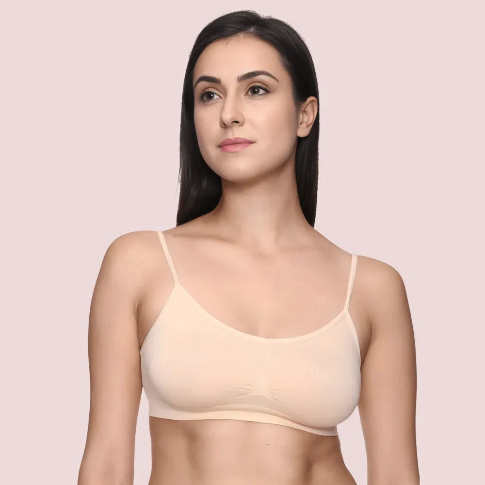 "Comfort" Beige Thin Straps Sports Bra Veloura Intimate