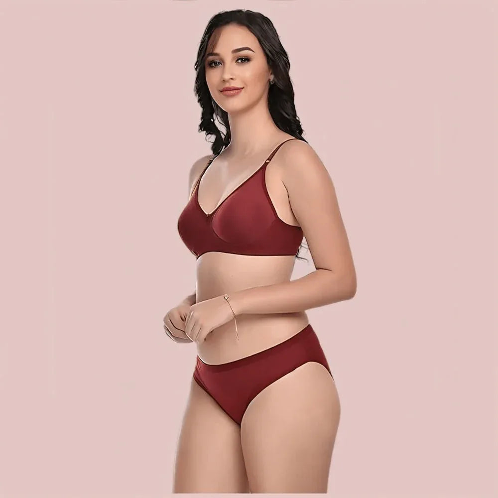 Comfort Bliss 2-Pack Lightly Padded Bra &amp; Panty Set Veloura Intimate