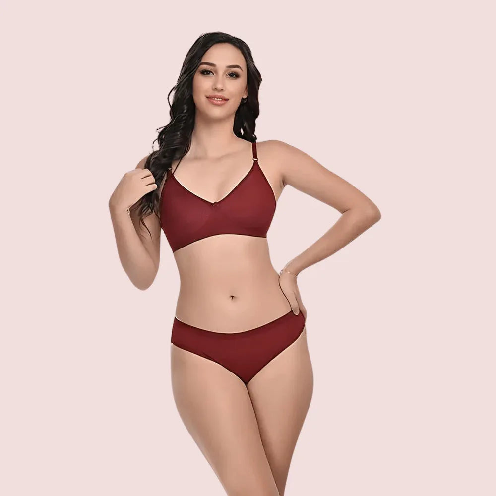 Comfort Bliss 2-Pack Lightly Padded Bra &amp; Panty Set Veloura Intimate