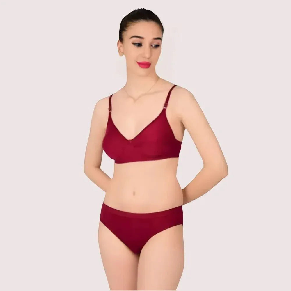 Comfortable Cotton Bra & Panty Set for Women (2 pack) Veloura Intimate