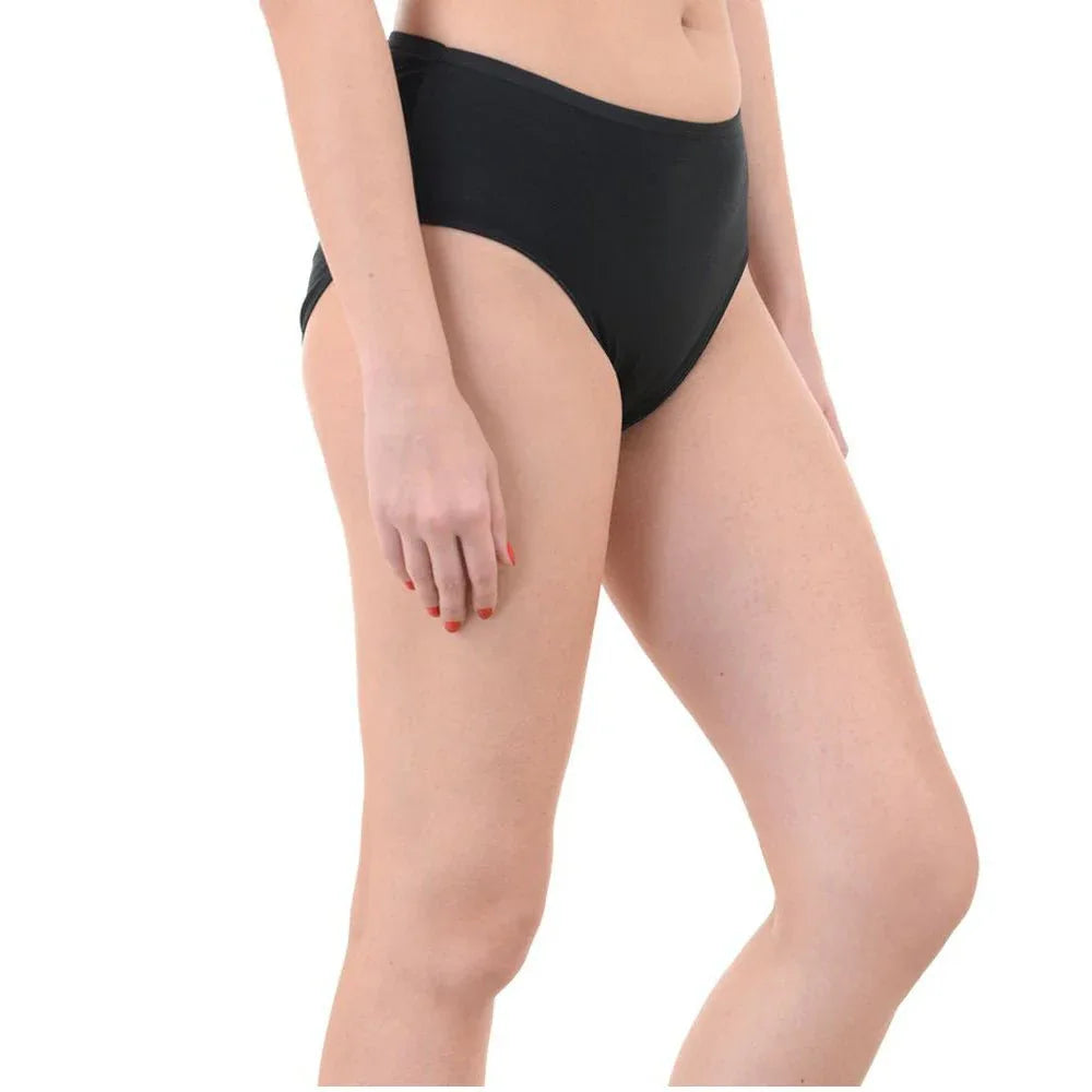 Comfy Snazzy Way Just My Size Women's Plus Size Tagless Black Cotton Panties(Pkt of 2) Veloura Intimate