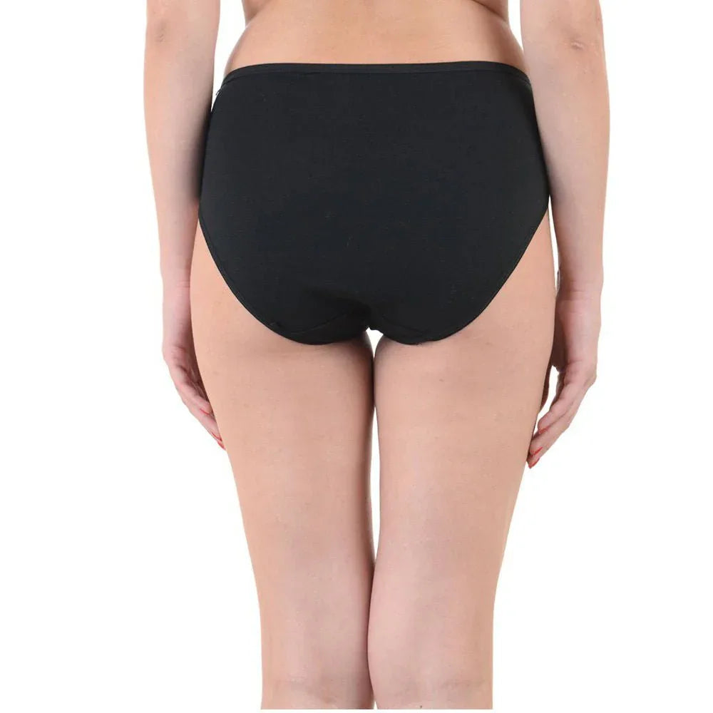 Comfy Snazzy Way Just My Size Women's Plus Size Tagless Black Cotton Panties(Pkt of 2) Veloura Intimate