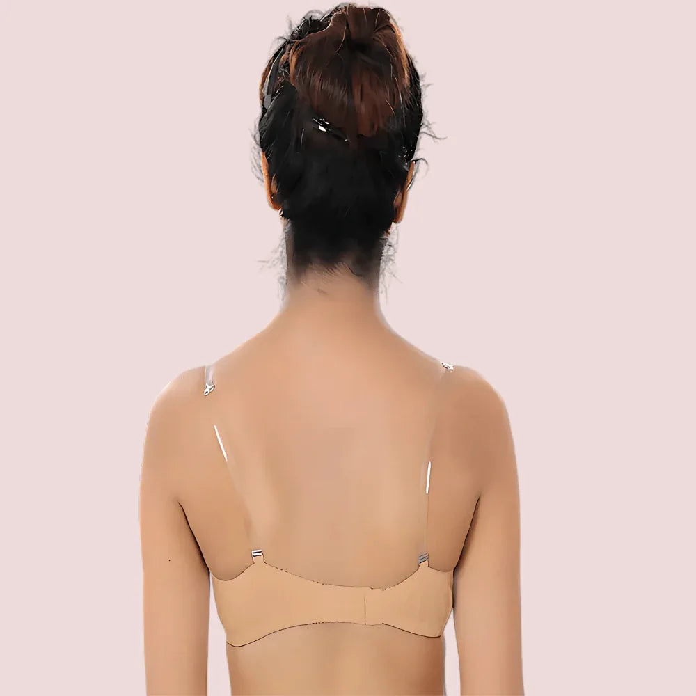 ♥Cool Creamy Transparent Strap Bra(Pk Of 2) Veloura Intimate